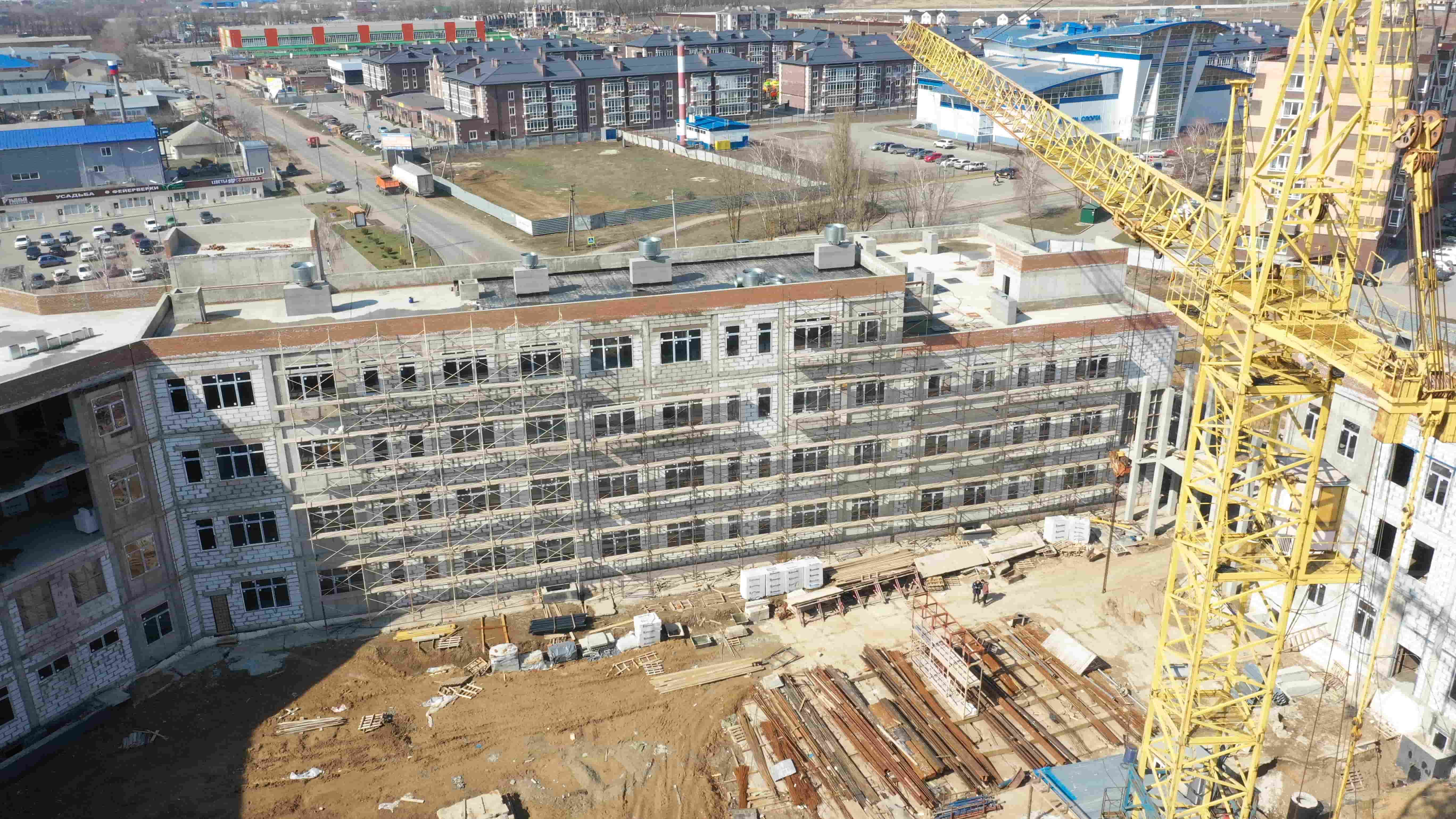 Строительство школы на 1000 мест в 8, 10 строительном квартале г. Аксай Ростовской области